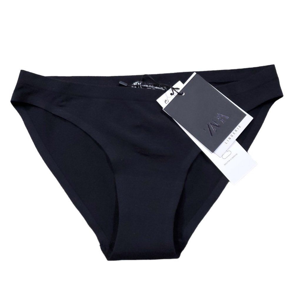 Zara Women's Black Seamless Classic Briefs Underwear NWT Size XS Small